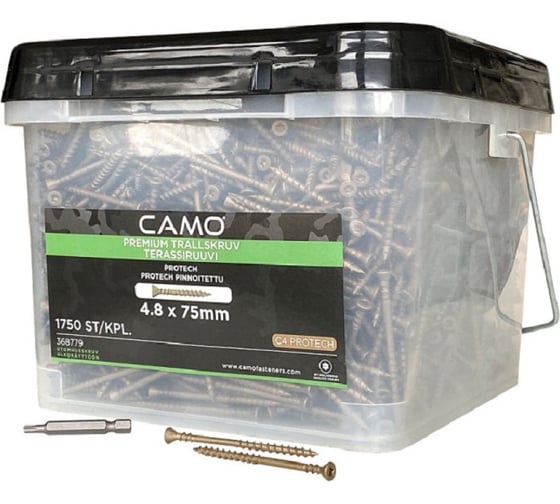 Саморезы Camo PREMIUM DECKING SCREW PROTECH 75x4.8 мм, C4, T25, 1750 шт. 0368779