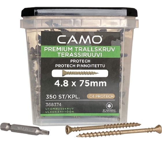 Саморезы Camo PREMIUM DECKING SCREW PROTECH 75x4.8 мм, C4, T25, 350 шт. 0368774