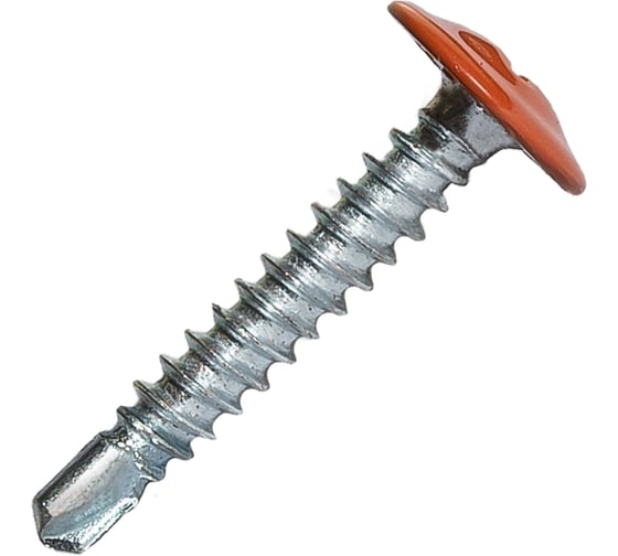 Саморез c пресс-шайбой HARDWEX ТМ HWX2-T-P5-4.2x25 мм, RAL 8004, 500 шт. 2500000001635 1