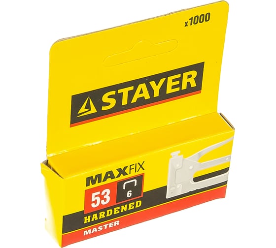 Скобы "STANDARD" красные 1000 шт. (6 мм; тип 53) STAYER 3159-06_z01