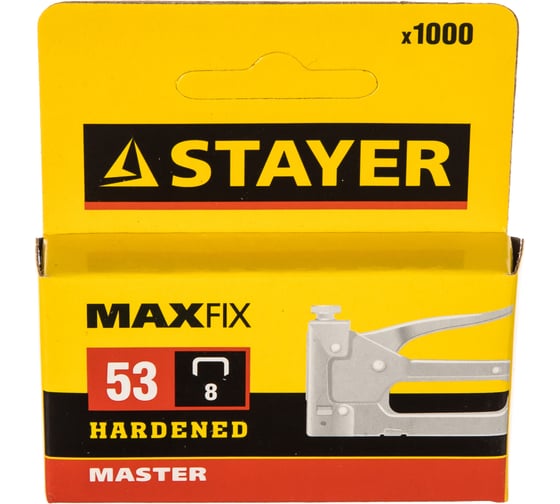 Скобы "STANDARD" красные 1000 шт. (8 мм; тип 53) STAYER 3159-08_z01
