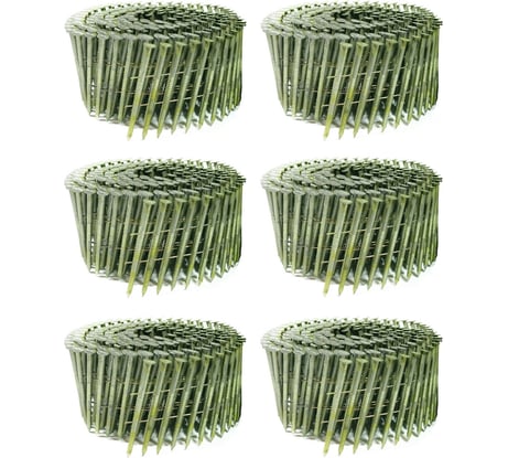 Барабанные гвозди Кордленд 1500 шт. (6 кассет по 250 шт.) Ø 3,1 мм, длина 60 мм, Ø шляпки 7 мм, ершеные GVB-00037.6