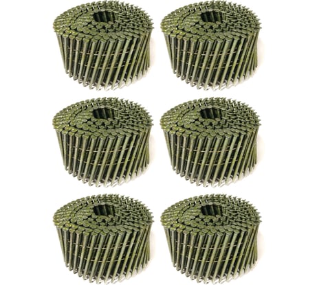 Барабанные гвозди Кордленд 1500 шт. (6 кассет по 250 шт.) Ø 3,1 мм, длина 60 мм, Ø шляпки 7 мм, винтовые GVB-00038.6