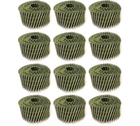 Барабанные гвозди Кордленд 3000 шт. (12 кассет по 250 шт.) Ø 3,1 мм, длина 60 мм, Ø шляпки 7 мм, винтовые GVB-00038.12