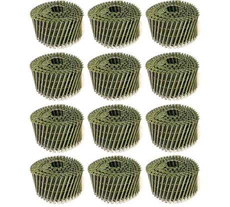 Барабанные гвозди Кордленд 3000 шт. (12 кассет по 250 шт.) Ø 3,1 мм, длина 60 мм, Ø шляпки 7 мм, винтовые GVB-00038.12