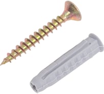 Саморез Невский Крепеж ШУж 4,0x30, потайная головка, + дюбель 4-распорный нейлон 5x25, 20 шт. 818719