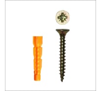 Саморез Невский Крепеж ШУж 6,0x80, потайная головка, + дюбель универсальный 10x6,1 6 шт. 812942