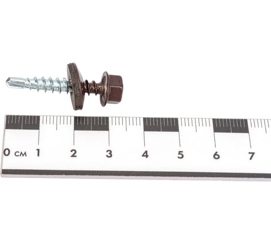 Саморез Невский Крепеж КР RAL 8017 коричневый, св., 4,8x28, 30 шт. 931417