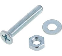 Винт с потайной головкой Невский Крепеж DIN 965 цинк, М6x30 + гайка + шайба, 8 шт. 814067
