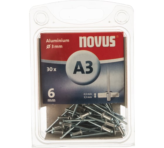 Заклепки 30 шт. (3х6 мм) Novus 045-0020