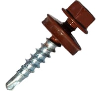 Саморез кровельный по дереву HARDWEX ТМ HWX2-W-P5-4.8x35 мм, св.№1, RAL 3009, 250 шт. 5190000002014