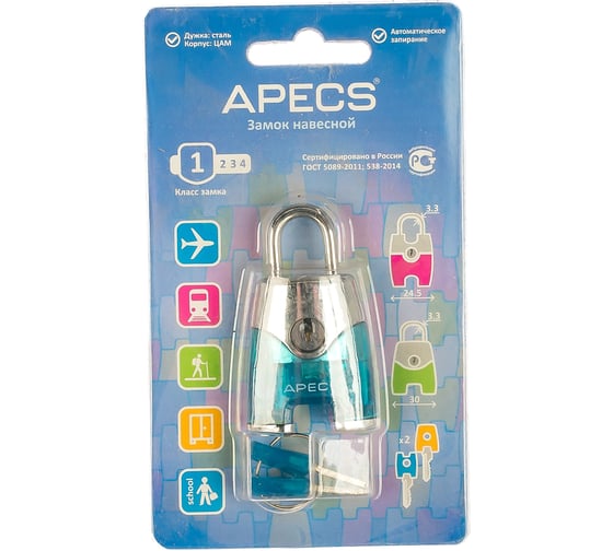 Висячий замок APECS PD-21-A-Blister 18595 1