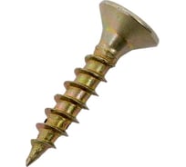 Универсальный саморез КВАДРА 4x20 желтый, потайная голова, цинк, кop. 100 шт. 404020070100