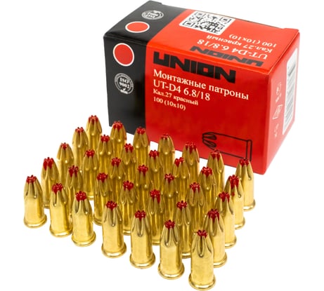 Монтажные патроны UNION UT-D4 6,8/18 красный, 100шт 4631165849553