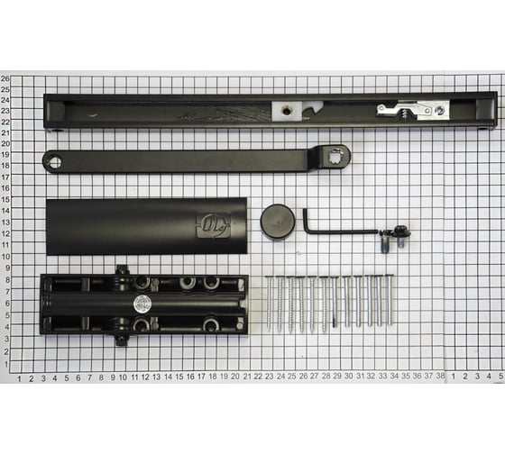 Доводчик со скользящей тягой Doorlock dl100s en3 черный, с функцией hold open 75552