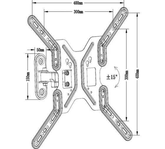 Наклонно-поворотный кронштейн TRESS черный WM-25441M