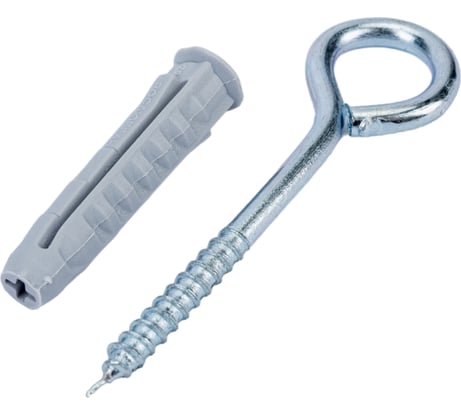 Шуруп-кольцо Невский Крепеж 3.5x30 + дюбель 4-распорный, нейлон, 6x30 6 шт. 818725