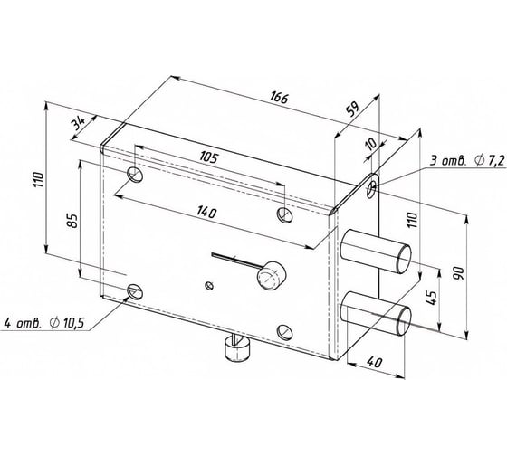 Накладной замок Siblock ЗГС-4, 4 ключа 480