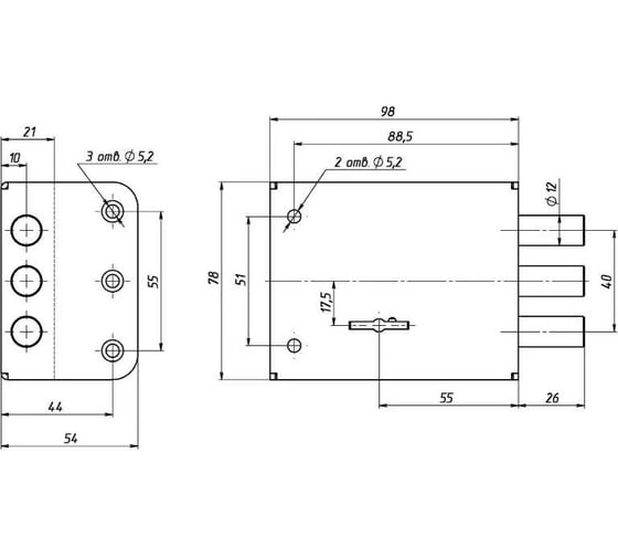 Накладной замок Siblock ЗНС-10-2, 4 ключа 510