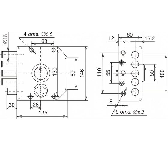 Накладной замок Siblock ЗНСЗ-4, 4 ключа 479