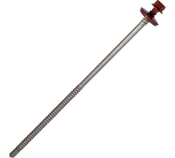 Саморез для сэндвич-панелей HARDWEX ТМ HWX5-P10-6.3/5.5x160 мм, св.№3, RUSPERT, RAL 3009, 50 шт. 5190002407336