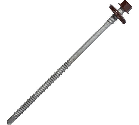 Саморез для сэндвич-панелей HARDWEX ТМ HWX5-P10-6.3/5.5x135 мм, св.№3, RUSPERT, RAL 8017, 100 шт. 5190002407190