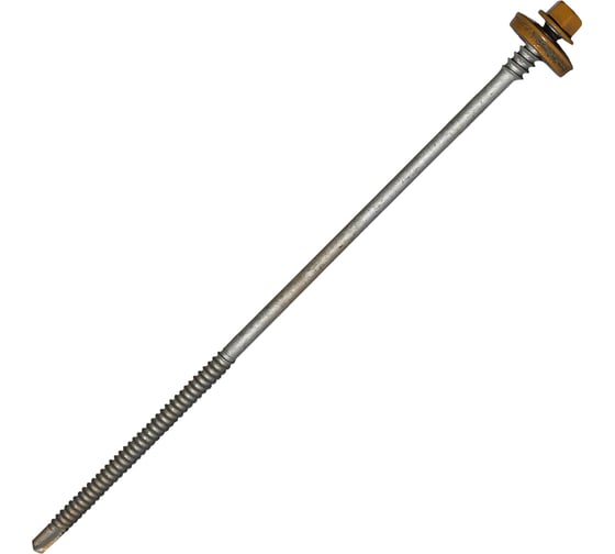 Саморез для сэндвич-панелей HARDWEX ТМ HWX5-P10-6.3/5.5x190 мм, св.№3, RUSPERT, RAL 1011, 50 шт. 5190002407558 1