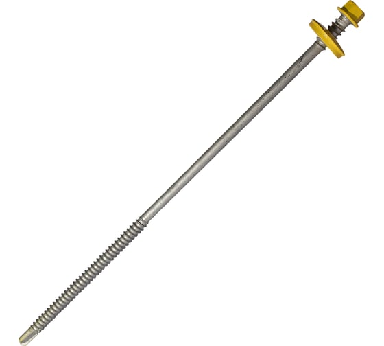 Саморез для сэндвич-панелей HARDWEX ТМ HWX5-P10-6.3/5.5x190 мм, св.№3, RUSPERT, RAL 1018, 50 шт. 5190002407589