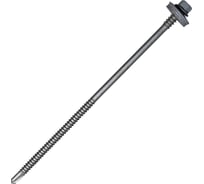 Саморез для сэндвич-панелей HARDWEX ТМ HWX5-P10-6.3/5.5x160 мм, св.№3, RUSPERT, RAL 9006, 50 шт. 5190002407510