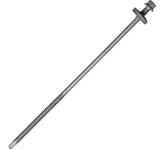 Саморез для сэндвич-панелей HARDWEX ТМ HWX5-P10-6.3/5.5x190 мм, св.№3, RUSPERT, RAL 9006, 50 шт. 5190002407800