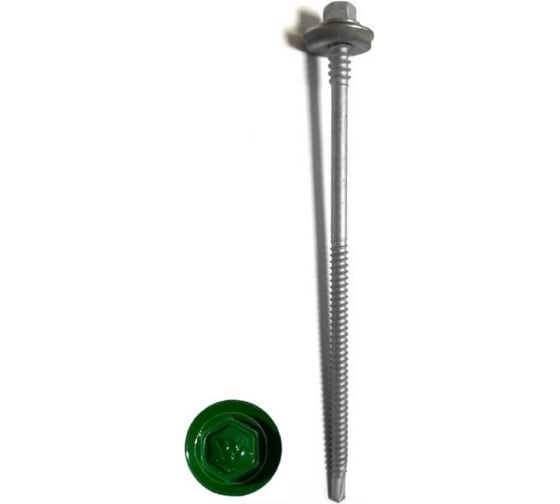 Саморез для сэндвич-панелей HARDWEX ТМ HWX5-P10-6.3/5.5x190 мм, св.№3, RUSPERT, RAL 6002, 50 шт. 5190002407695 1