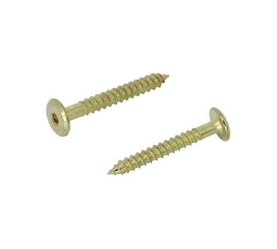 Мебельный шуруп ЦКИ 6.3x80, латунированный, HEX 4, 50 шт. 43907 1