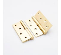 Стальная петля Ренц 100х75х2.5 мм, без колпачков, с обв., левая, латунь блестящая INРенц L 100 FH GM-