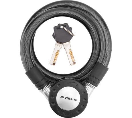 Трос-замок STELS 87708 длина 1200 мм, диаметр 12 мм, черный LU073547