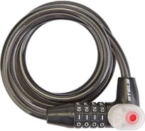 Трос-замок STELS 84608 с шифром, стальн. трос, 10x800 мм, с подстветкой, черный LU059789