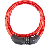 Трос-замок STELS 81601 с шифром, со стальными звеньями, 18x1000 мм, красный LU059782