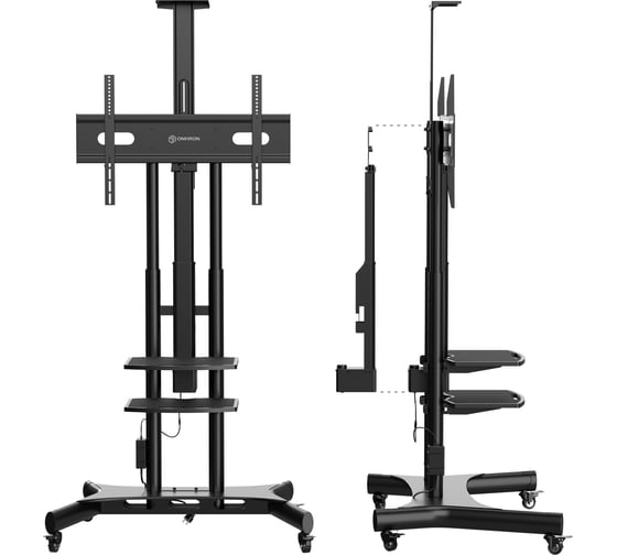Моторизированная мобильная стойка для телевизора 50"-86" ONKRON TS1881E-B