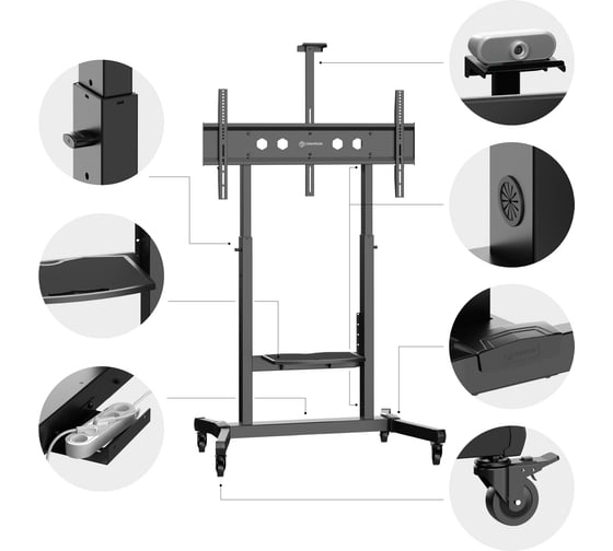 Мобильная стойка для телевизора 50"-100" ONKRON TS1991-B