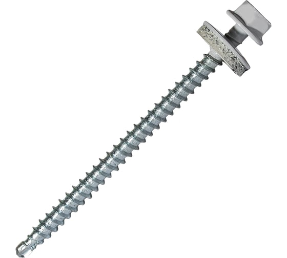Саморез кровельный по дереву HARDWEX ТМ HWX2-W-P5-4.8x70 мм, св.№1, RAL 7047, 100 шт. 5190000023408 1