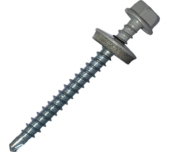 Саморез кровельный по дереву HARDWEX ТМ HWX2-W-P5-4.8x50 мм, св.№1, RAL 9006, 200 шт. 5190000023163 1