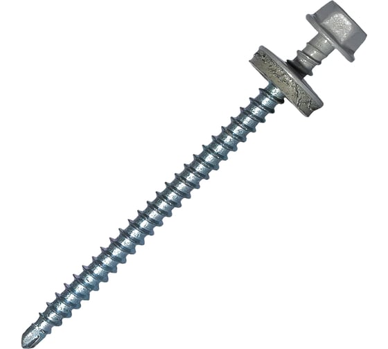 Саморез кровельный по дереву HARDWEX ТМ HWX2-W-P5-4.8x70 мм, св.№1, RAL 9006, 100 шт. 5190000023453