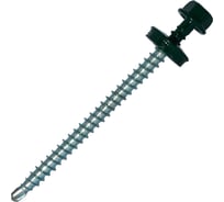 Саморез кровельный по дереву HARDWEX ТМ HWX2-W-P5-4.8x70 мм, св.№1, RAL 6005, 100 шт. 5190000023354