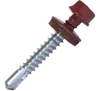 Саморез кровельный по металлу HARDWEX ТМ HWX7-W-P9-5.5x38 мм, св.№3, RAL 3009, 150 шт. 5190000240171