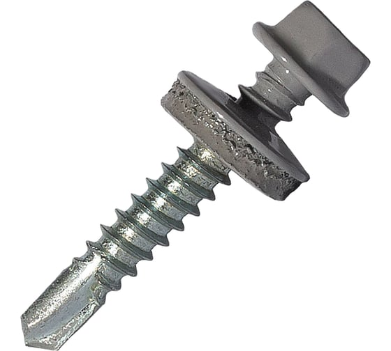 Саморез кровельный по металлу HARDWEX ТМ HWX7-W-P9-5.5x32 мм, св.№3, RAL 7004, 200 шт. 5190000239984 1