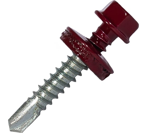 Саморез кровельный по металлу HARDWEX ТМ HWX7-W-P9-5.5x32 мм, св.№3, RAL 3005, 200 шт. 5190000239878 1