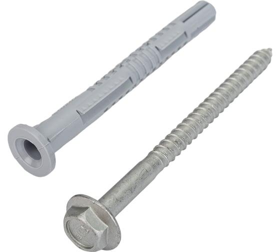 Фасадный дюбель INTERFIX с шестигранной головой и бортом, 10x100, 50 шт. 286