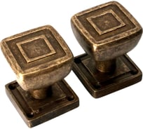 Дверные ручки Левша QUADRATO на розетке Q55 V093 античная бронза У2-1519.СБ