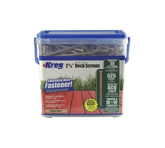 Шурупы KREG 2-5/8 Protec-Kote для DECK JIG, 525 шт. SDK-C262W-525-INT