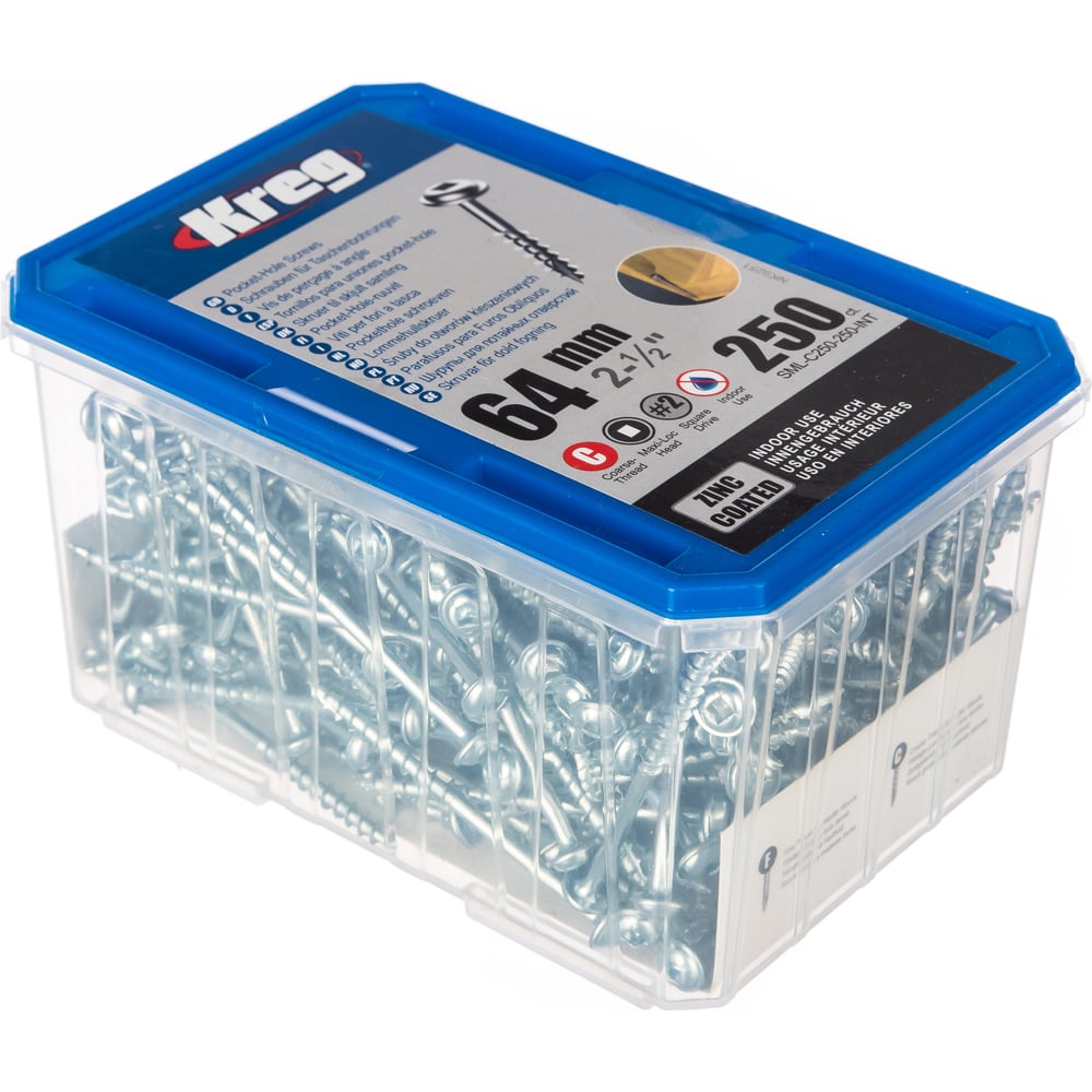 Шурупы KREG с крупным шагом, 2-1/2", 250 шт. SML-C250-250-INT ...