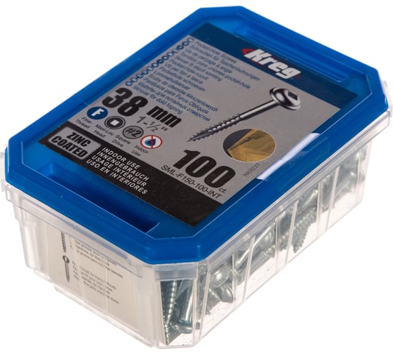 Шурупы KREG с мелким шагом, 1-1/2", 100 шт. SML-F150-100-INT